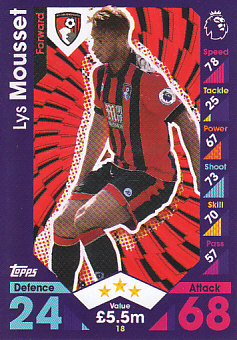 Lys Mousset AFC Bournemouth 2016/17 Topps Match Attax #18